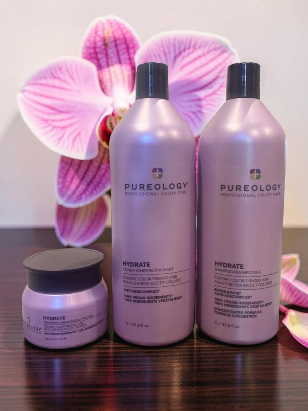 Pureology Hydrate Shampoo& Conditioner 33.8 oz Mask 8.4 oz